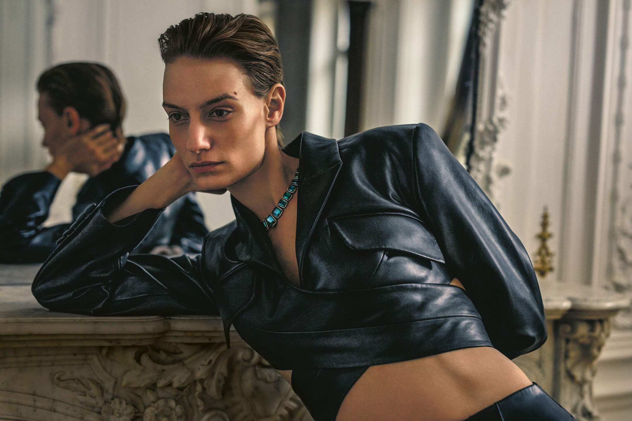 NAP_Image-Six A photo of leather jacket from a Net-A-Porter campaign